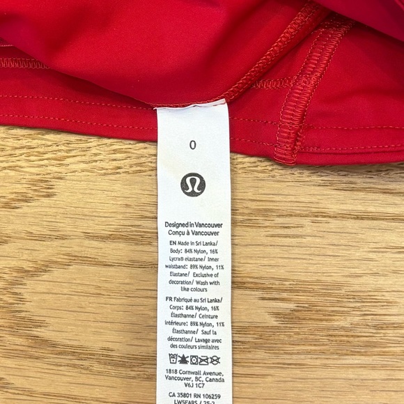 NWT Lululemon Fast And Free High Rise Tight 25" In Dark Red Size 0 - Picture 8 of 8